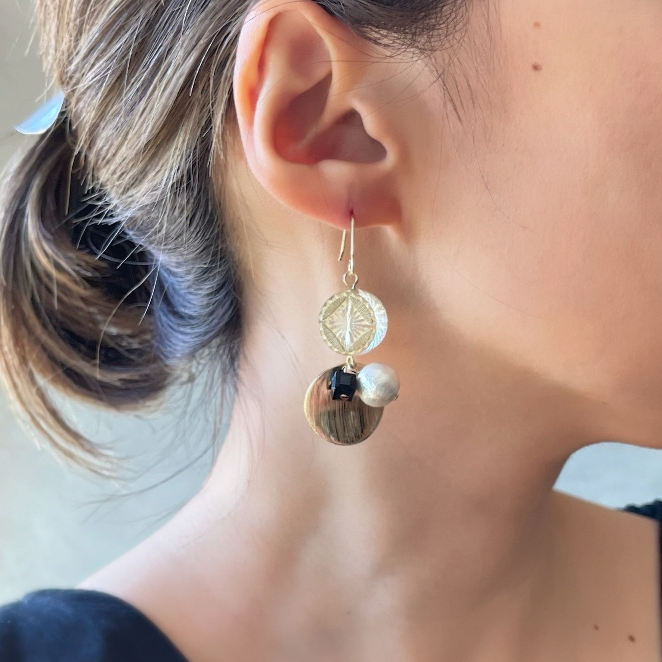 ドイツ製アンティーク ・華  ピアス